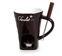 Chocolate Fondue Set Fondue Mug with Fondue Forks 200ml Hot Chocolate Mug Ceramic Fondue Pot Melting Cup Mug Gift Fondue Cheese Chocolate Mini Fondue Set for Office School Home (NO Candles)