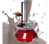 Chocolate Fountain Machine Faucet Design, Stainless Steel Chocolate Warmer Pot with Constant Temperature Control, Perfect for Home Baking, Chocolate Candy, Butter Cheese Melting(Red)