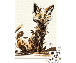 Chocolate Fox Art Print Jigsaw Puzzles Puzzle for Adults Kids. 1000 Piece Whimsical Challenge Toy Educational Games Home Decoration for Educational Games Gifts 38x26cm/1000pcs