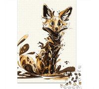 Chocolate Fox Art Print Jigsaw Puzzles Puzzle for Adults Kids. 1000 Pieces Whimsical Challenge Toy Educational Games Home Decoration for Adults& Kids Age 14 Years Up 70x50cm/1000pcs