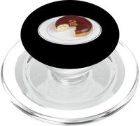 Chocolate Frosted Donut with Bite Missing on Plate PopSockets PopGrip for MagSafe