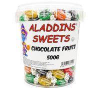 Chocolate Fruits Retro Sweets 500g - Chocolate Filled Centre Hard Boiled Sweets - Pick n Mix Candy Perfect for Gifts and sharing - Halloween - Christmas - Birthday
