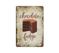Chocolate Fudge Cake Cake Food i Novelty Retro Metal Tin Sign, Funny Wall Decor Garage Bar Courtyard Living room 8x12 Inch