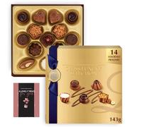 Chocolate Gift Box Creation Dessert 14 Assorted Fine White Dark Milk Chocolate 143g&Cards - Christmas, Congratulations, Thank You, Birthday Gifts For Men & Women, Mum & Dad