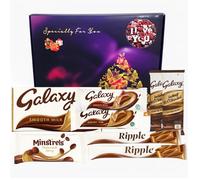 Chocolate Gift Box Hamper 8x Assorted Variety | Hamper Gift For Men & Women, Mum and dad | Milk Chocolate,Ripple, Hot chocolate, Mistrels & Bars | Thoughtful Presents (I Love You)