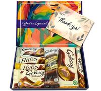 Chocolate Gift Box Set, Full Sized Bars Milk Bars, Flutes, Minstrels and Hot Chocolate, Box of Chocolates Gift Hamper,Sweet Treat Box (Thank You - Luxury)