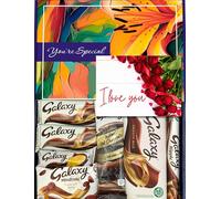 Chocolate Gift Box Set, Full Sized Bars Milk Bars, Flutes, Minstrels and Hot Chocolate, Box of Chocolates Gift Hamper,Sweet Treat Box (Love)