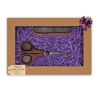 Chocolate Hairdresser Gift Box- Handmade Scissors and Comb in Belgian Milk Chocolate - Edible Creative Present for Hair Stylists, Barbers, Students or Birthday