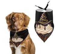 Chocolate Halloween Cupcake with Hat Pet Bandana Dogs Triangle Scarf Cats Handkerchief Puppy Costume