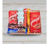 Chocolate Hamper Made with Lindt Chocolates - Lindor Gift Box Selection - Assortment with Bars, Truffles, Wafers - Gift for Women, Men, Family
