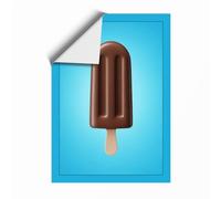 Chocolate Ice Lolly Minimalist Unframed Wall Art Print A4 (29.7×21cm), Wall Decor for Living Room, Bedroom, Office & Home, Art Gift