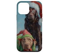 Chocolate Lab Dog Christmas Snow Holiday Art Case for iPhone 12 mini