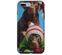 Chocolate Lab Dog Christmas Snow Holiday Art Case for iPhone 7 Plus/8 Plus