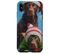 Chocolate Lab Dog Christmas Snow Holiday Art Case for iPhone XS Max