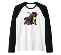 Chocolate Lab Dog The Dog Father The Lab Father Lab Mom Raglan Baseball Tee
