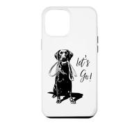 Chocolate Lab “Let’s Go!” Design - Happy Brown Lab Design Case for iPhone 12 Pro Max