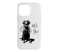 Chocolate Lab “Let’s Go!” Design - Happy Brown Lab Design Case for iPhone 14 Pro Max