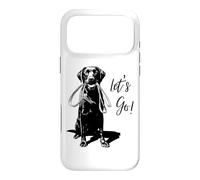 Chocolate Lab “Let’s Go!” Design - Happy Brown Lab Design Case for iPhone 17 Pro Max