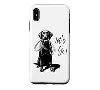 Chocolate Lab “Let’s Go!” Design - Happy Brown Lab Design Case for iPhone XS Max