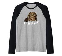 Chocolate Lab Mama Brown Labrador Mom The Dog Mother Raglan Baseball Tee