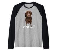 Chocolate Lab Mama Brown Labrador Mom The Lab Mother Lab Dog Raglan Baseball Tee