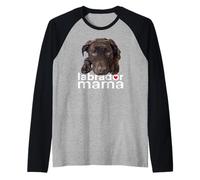 Chocolate Lab Mama The Lab Mother Brown Lab Mom Raglan Baseball Tee