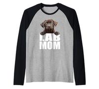 Chocolate Lab Mom Brown Labrador Mom The Lab Mother Lab Mama Raglan Baseball Tee