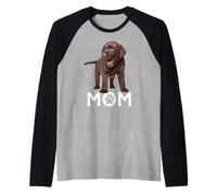 Chocolate Lab Mom Brown Labrador Mom The Lab Mother Lab Mama Raglan Baseball Tee