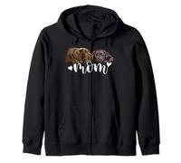 Chocolate Lab Mom Brown Labrador Mom The Lab Mother Lab Mama Zip Hoodie