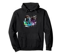 Chocolate Lab Puppies Neon Water Splash Blue Eyes Art Pullover Hoodie