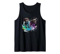 Chocolate Lab Puppies Neon Water Splash Blue Eyes Art Tank Top