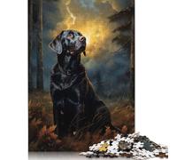 Chocolate Labrador at Nigh Puzzles for Adults 1000 Piece Puzzle for Teenager Age 12 Years Up Christmas Eve Gifts 1000pcs (38x26cm)