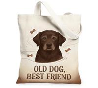 Chocolate Labrador Dog Lover Quote Retriever Canvas Tote Bag 13x15 Inch | Chocolate Labrador, Dog Bone motifs, Heartwarming Animal tribute, Emotional dog quote, Natural linen-like texture