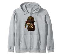Chocolate Labrador Hunting Hunter Dog Zip Hoodie