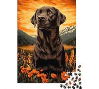 Chocolate Labrador in Mountain Landscape Jigsaw Puzzle, 1000 Piece