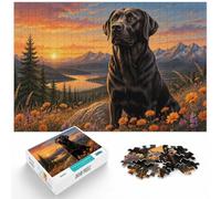 Chocolate Labrador in Mountain Landscape Jigsaw Puzzle, 1000 Piece | For classic jigsaw enjoyment: Adult jigsaw puzzle with 1000 pieces; when a calm, focused hobby suits the moment.