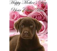 Chocolate Labrador Mothers Day Personalised Greeting Card pidmother Mum Mummy