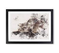 Chocolate Labrador Portrait Watercolour Framed Print | A2 Black Framed Wall Art | Ready to Hang | Modern Animal Picture | Living Room Bedroom Lounge Office