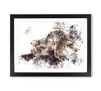 Chocolate Labrador Portrait Watercolour Modern Framed Print | A3 Black Framed Wall Art | Ready to Hang | Modern Animal Picture | Living Room Bedroom Lounge Office