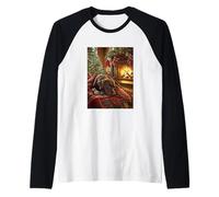 Chocolate Labrador Retriever Christmas Raglan Baseball Tee