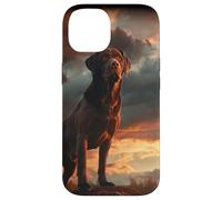 Chocolate Labrador Retriever featuring a Mountain Labrador Case for iPhone 14
