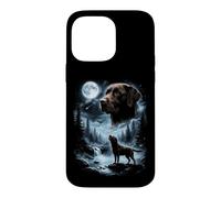 Chocolate Labrador Retriever Howling to the Moon Retro 90's Case for iPhone 14 Pro Max