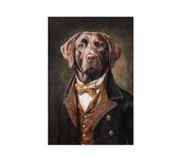 Chocolate Labrador Wall Art Print__ Brown Lab Dog Gentleman Canvas Poster Bedroom Decor Landscape Office Room Decor Gift 20x30inch(50x75cm)