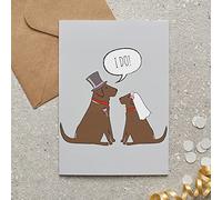 Chocolate Labrador Wedding or Engagement Card