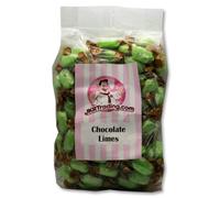 Chocolate Limes 1KG Bag Of Lime Flavoured Sweets With Chocolate Centre