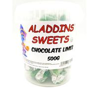Chocolate Limes Retro Sweets 500g - Chocolate Filled Centre - Bulk Buy Pick n Mix Candy Perfect for Gifts and sharing - Halloween - Christmas - Birthday