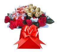 Chocolate Lindr Ferero Rochr Bouquet Hamper Gift Men Women Red Gold Pink Sweets Personalised (Medium)