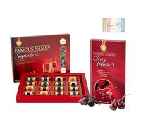 Chocolate Liqueurs Bundle | Famous Names Signature Collection Liqueurs 185g & Cherry Liqueurs Chocolates 175g | Premium Spirits & Rich Flavors in Every Bite