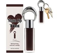Chocolate long-lasting matte lip glaze, Keychain Design Shimmer Lip Balm,Highly Pigmented Plumper,easy to use, non-sticky, non-greasy Korean makeup