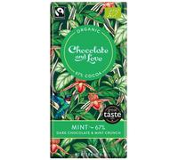 Chocolate & Love Organic Fairtrade Mint 67% Dark Chocolate Bar - 80g